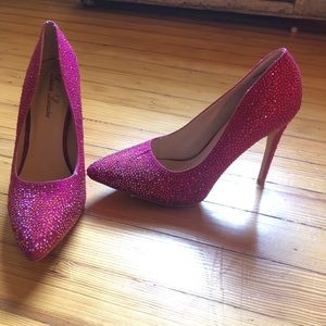 Hot Pink Rhinestone Heels